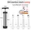 Manual Sausage Maker Meat Filler Stuffer  Stainless Steel Syringe With Casing Kitchen Home Made Sausages Vertical