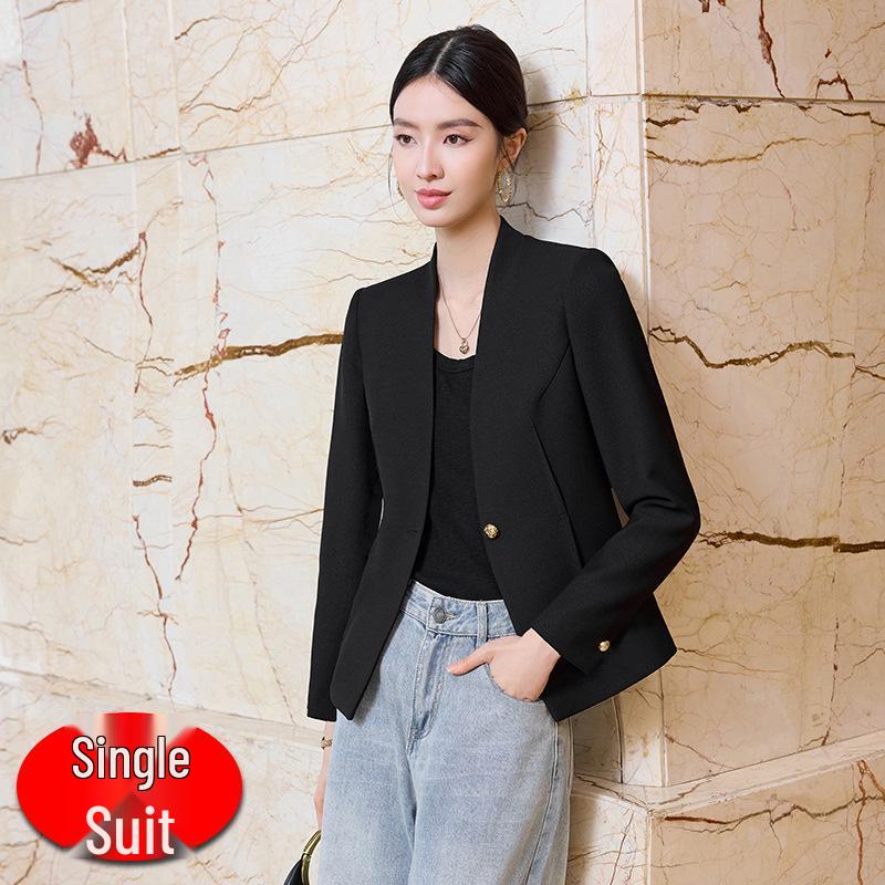 Sacou Alb Slim Fit pentru Femei - Toamnă/Iarnă 2025 Stil Coreean Modă Profesională Jachetă Casual