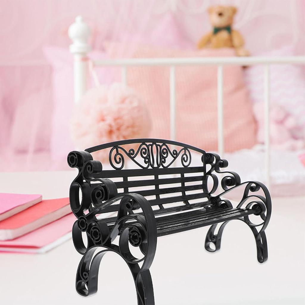 Miniature Bench Models 8.66In Dollhouse Furniture Park Bench Ornaments Lightweight European Style Fairy Garden Decoration