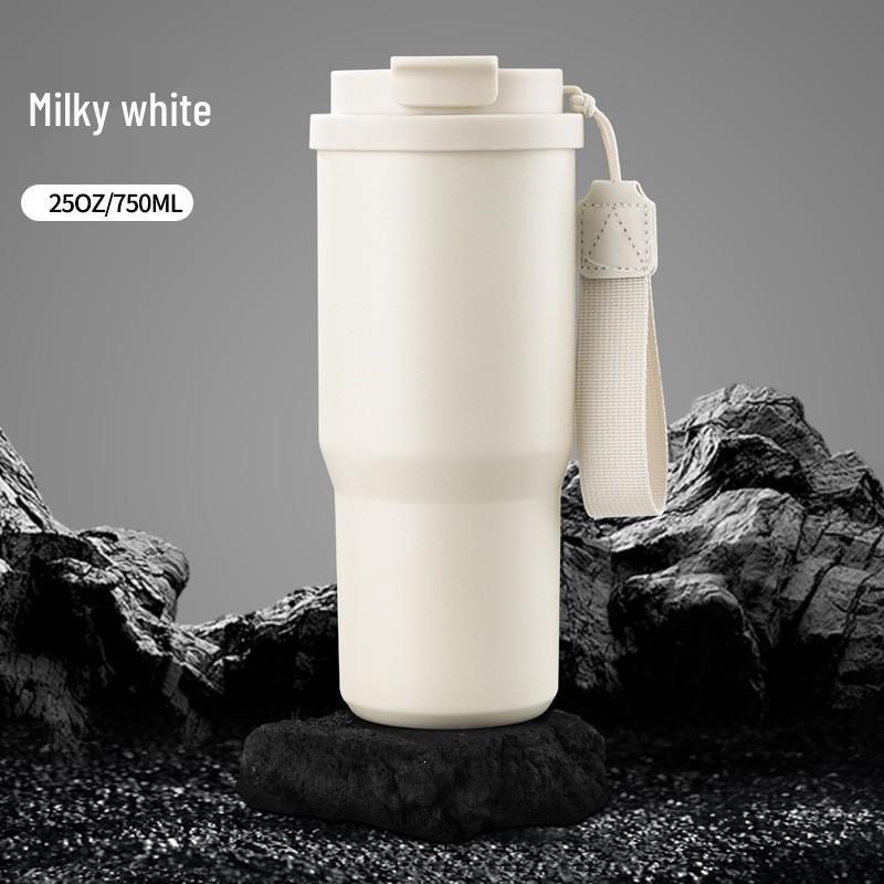 304 Stainless Steel Insulated Coffee Tumbler with Lanyard - Portable Dual Use for Hot & Cold Beverages