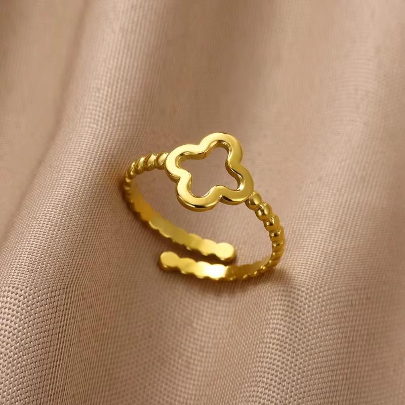 Hot-selling Love Line Geometric Stainless Steel Ring Women's K Gold-plated Simple Niche Accessories