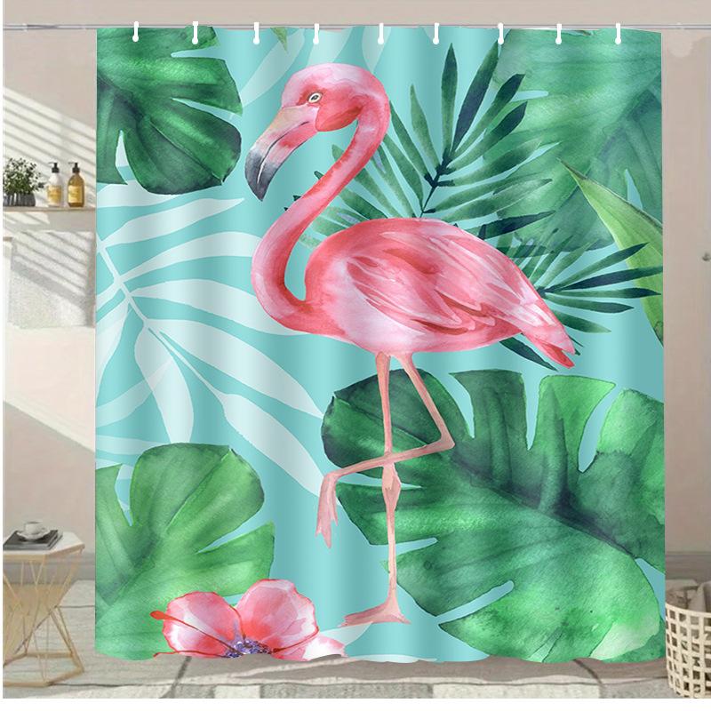 

Blue Flowers Washable Dirt-Resistant Shower Curtain Shower Head Waterproof Polyester Bath Curtain For Home Decor Accessories W60H190(CM)-1 Pcs