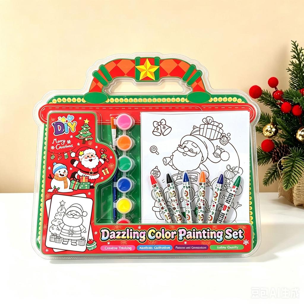 Christmas Kids Coloring Book Set, Art Drawing & Doodle Book for Boys Girls, Safe Non-Toxic Holiday Gift