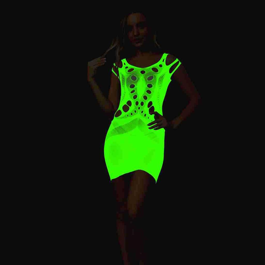 Luminous jumpsuits, fishing nets, stockings, battle suits, night outdoor one-piece women's flavor raw split ends, nude feeling, reflective
