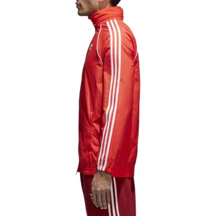 adidas Originals Trefoil Logo Sport Jacket Men Outerwear Red CW1310