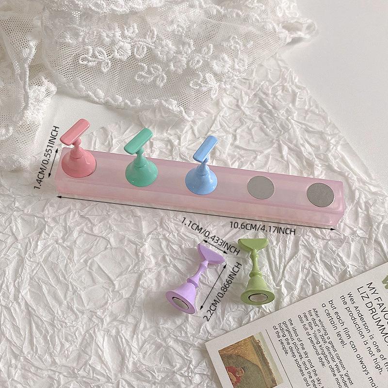

1 Set Jelly False Nail Tips Practice Trainning Display Stand Holder Base Colorful Crystal Nail Art Polish Display Manicure Tools E