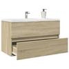 VidaXL Armoire d'évier chêne sonoma 80x38,5x45 cm aggloméré, armoire de salle de bain, armoire de rangement, support de 849637