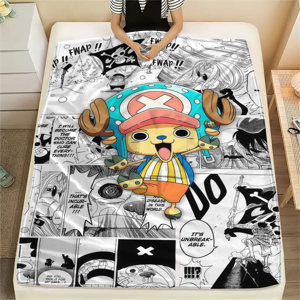 1PC Tony Tony Chopper Patterned Flannel Blanket Suitable For All Seasons For Home Decor Warmth And Comfort Gifts Holiday Present