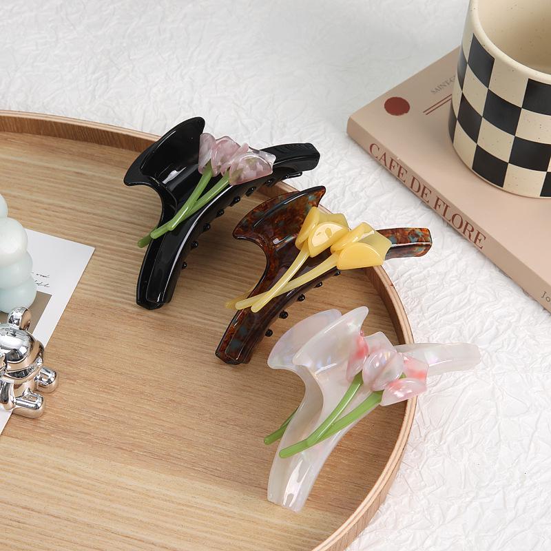 Elegant Calla Lily Acetate Hair Claw Clip – Original 3D Design, Luxury Finish