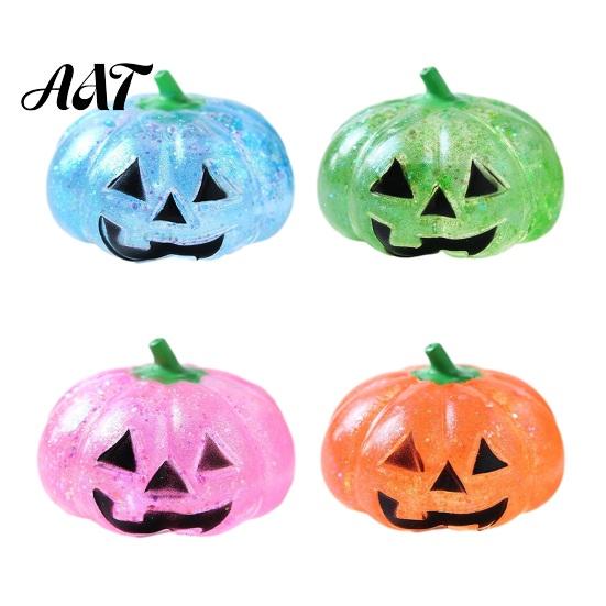 Halloween Party Favors 1/4Pcs Pumpkin Stress Relief Toy, Smiling Head Squeeze Glitter Desk Toy Clear Office for Relieve Anxiety Slow Rebound Toys