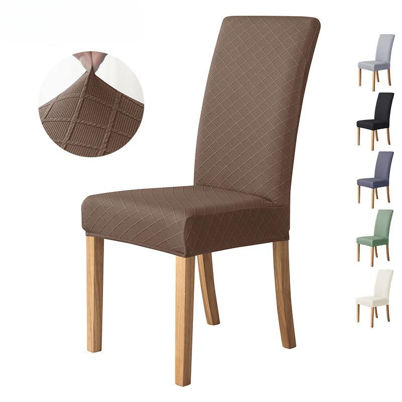 Nordic Solid Color Three-dimensional Jacquard Chair Cover Diamond Lattice Stool Cover Home One-piece Stretch Seat Cover