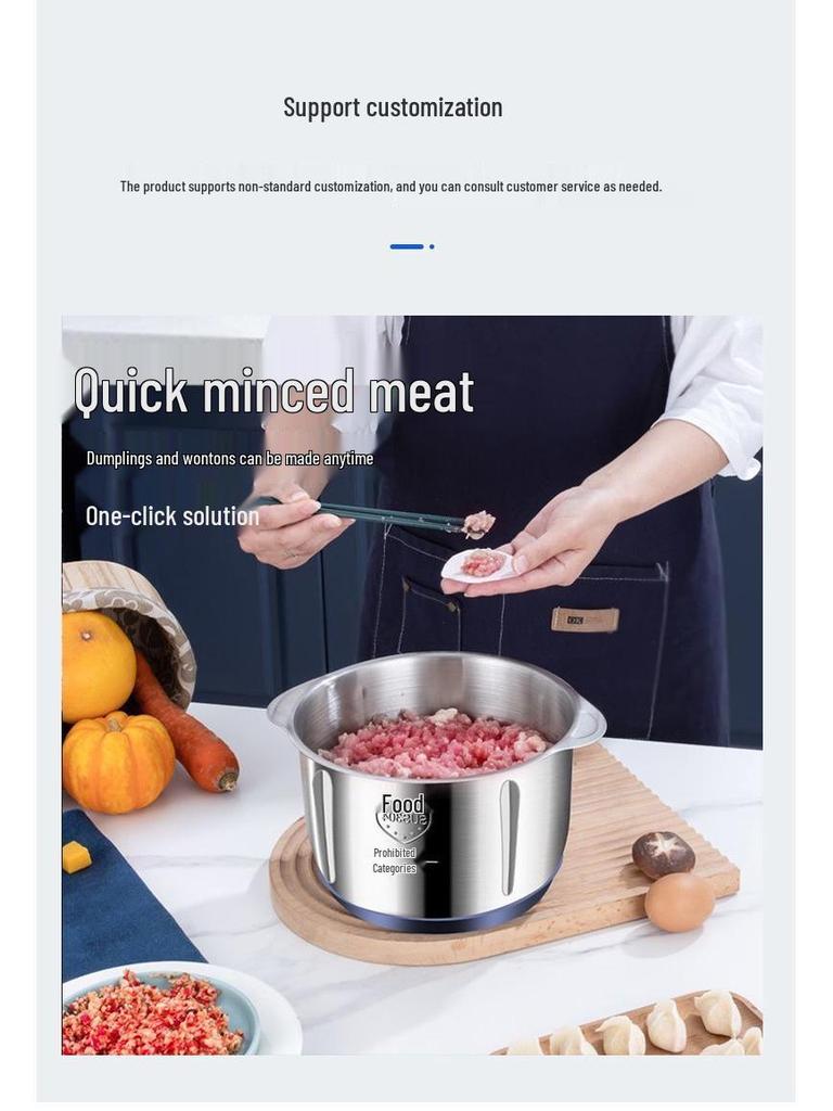 Stainless Steel Multi-Functional Meat & Food Grinder with Vegetable Cutter and High Power