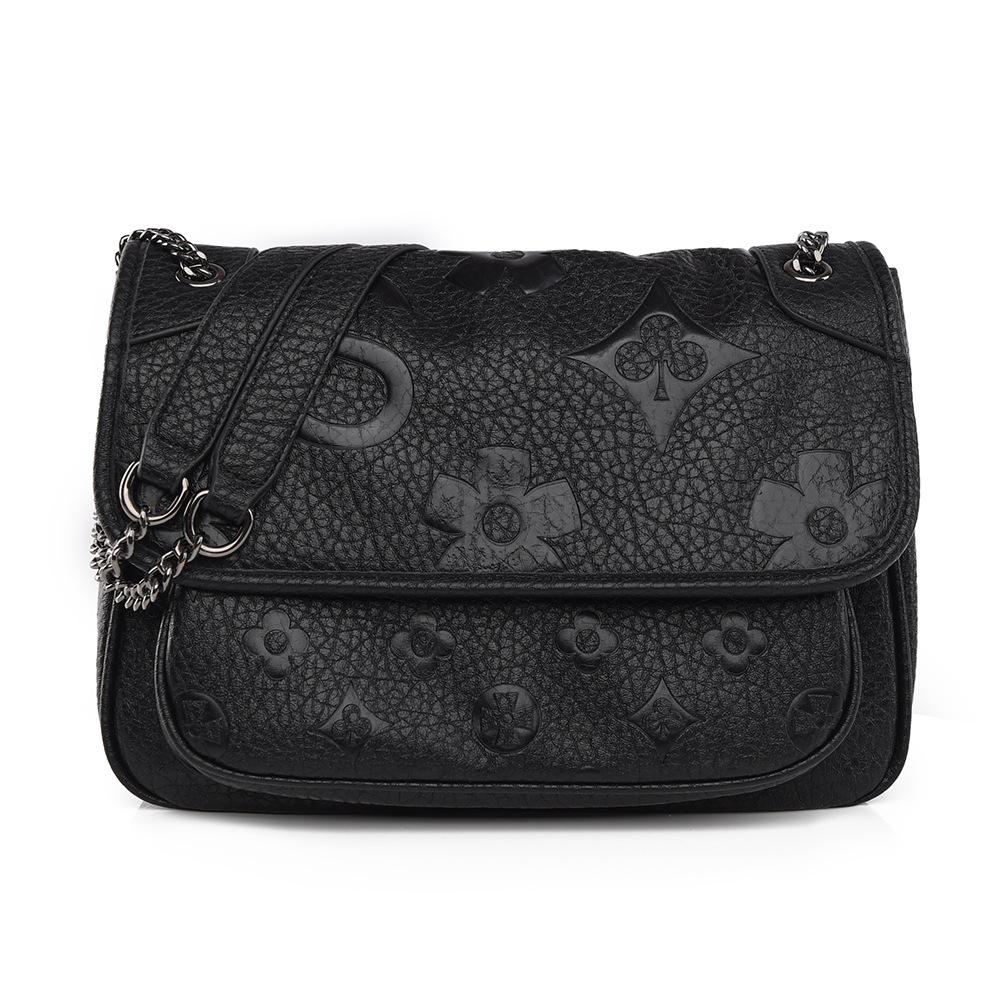 

Сумка через плечо Классическая мягкая кожаная сумка-бродяга Модная трехмерная тисненая сумка-мессенджер Большой вместимости сумка-мессенджер из микрофибры Женская