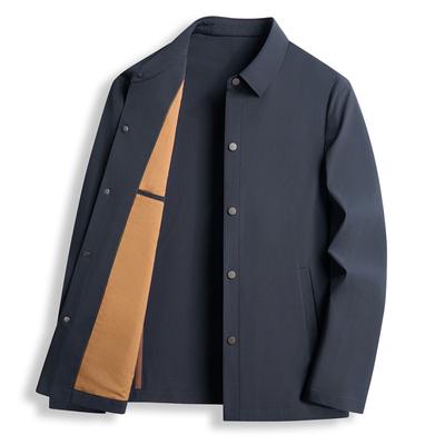 Nieuwe Herenjas Lente en Herfst Jas Middelbare Leeftijd High-end Zakelijk Casual Jas Papa Kraag Top