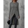 YYFS Camicette e camicie con scollo a maniche lunghe con stampa tinta unita primavera autunno moda casual da donna