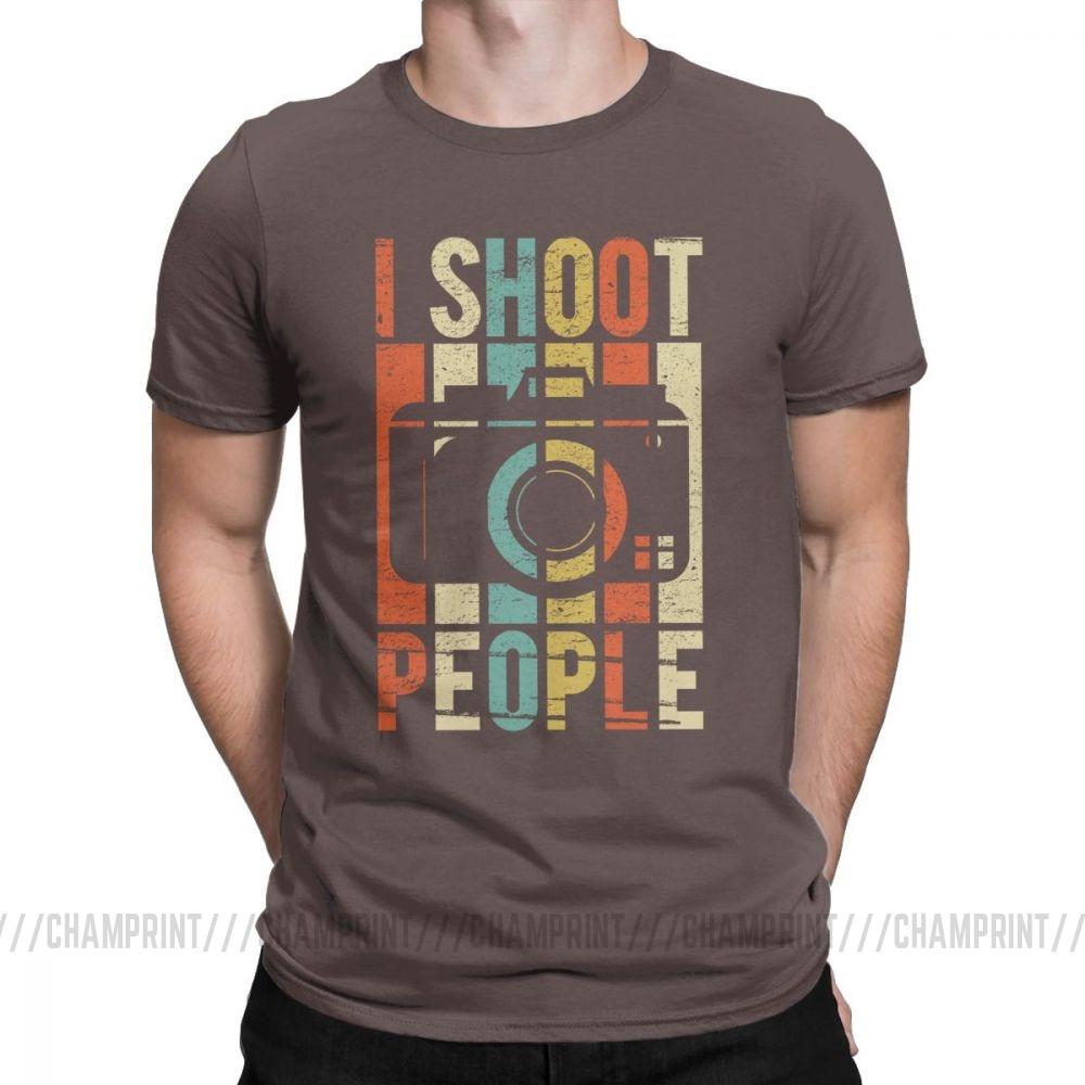 Men S Vintage Shoot People Photographer T Shirt Novelty 100 Cotton Tee Shirt Short Sleeve T