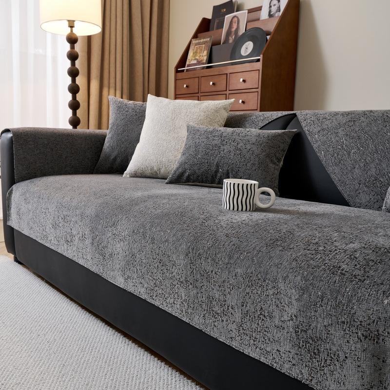 Modern Simple Sofa Cushion Universal In All Seasons  New Sofa Cover Cloth Towel Straight Row Non-Slip Leather Sofa Seat Cushion