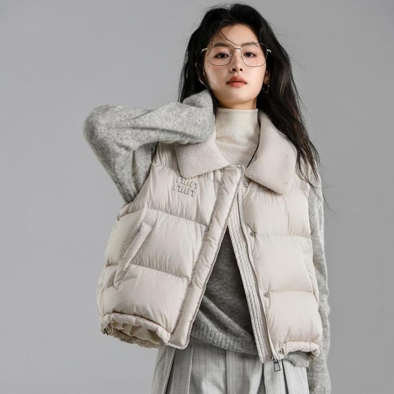 Short Vest Women's Lapel Coat Autumn and Winter New Down Cotton Vest Women Wear Korean Joker Vest Tide.