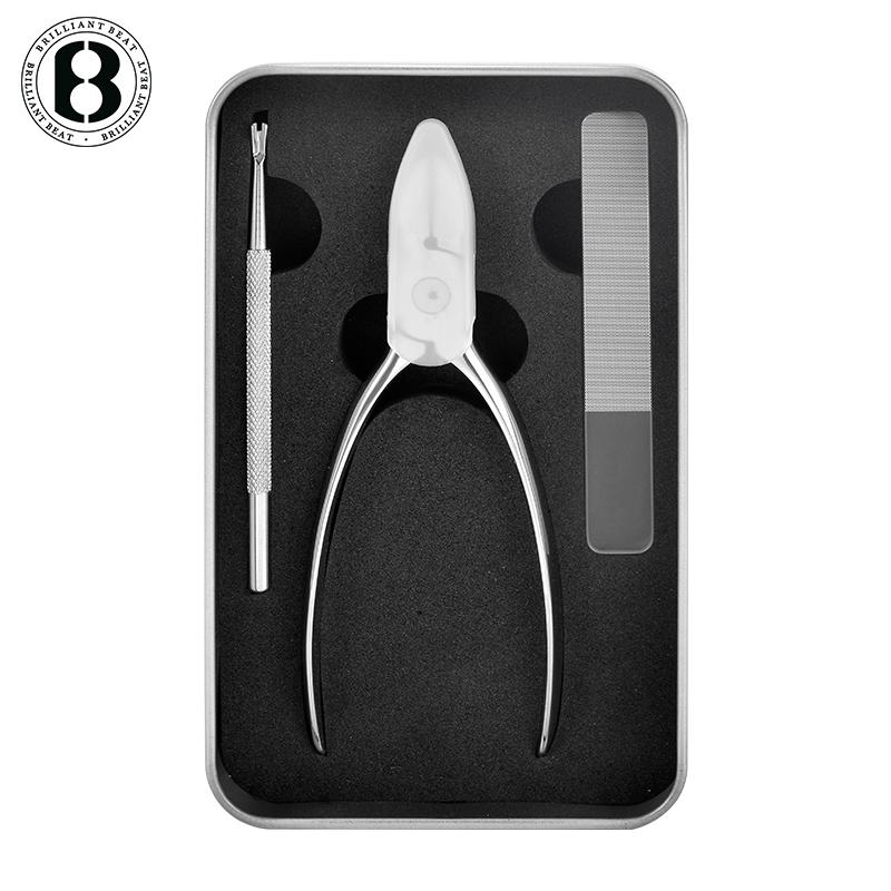 Hot Beauty Nail Cuticle Nippers Curved Stainless Steel Finger Use Pointed-beak Eagle-beak Pliers Set Wide Jaw Opening
