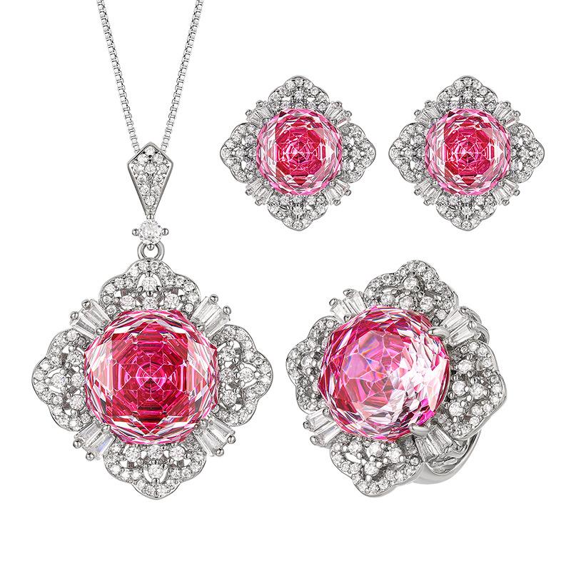 Jewelry Copper Bottom Gold-Plated Simulation Millennium Dragon Fruit Color Temperament Set Main Stone 16-10M