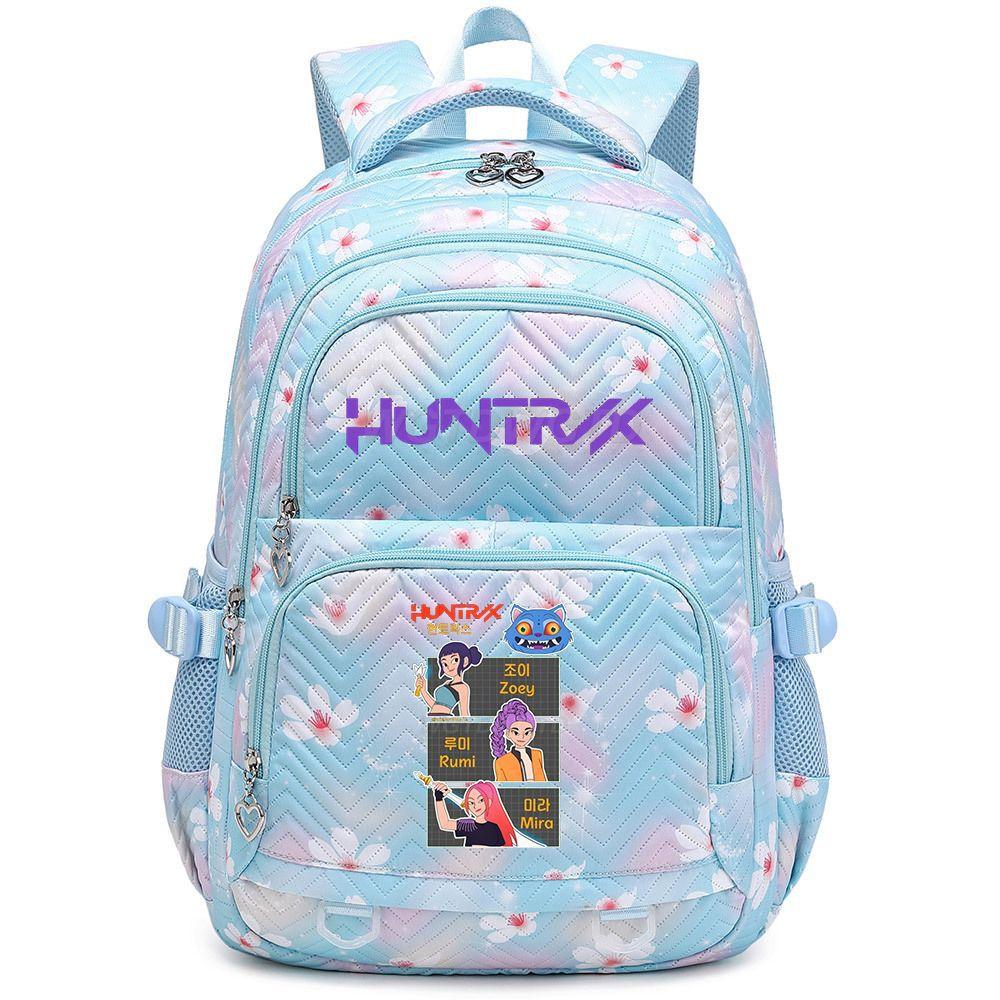 KPop Demon Hunter Backpack HUNTR/X Saja Student Women Cartoon Bookbag Lightweight Water-Resistant Large Capacity