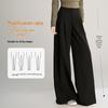 Bailuyu 2025 Autumn Loose Wide-Leg Cargo Pants with Adjustable Cuffs