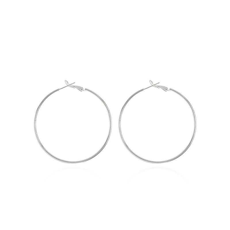 Large hoop simple design thin hoop plain hoop earrings for women, exquisite and high-end versatile ear hoop earrings