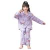 Kids' Spring & Autumn Cartoon Cardigan Pajama Set - Long-Sleeved Home Wear for Girls