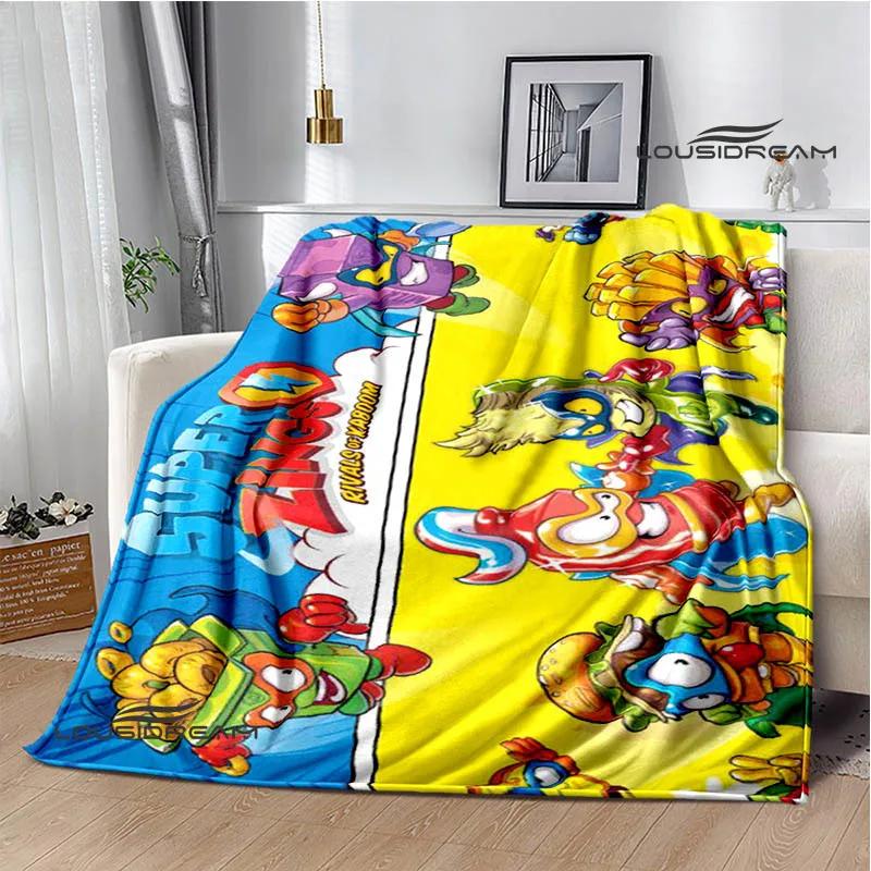 3D Cute Cartoon Super Zings Blankets Picnic Blanket Warm Flannel Blankets Soft and Comfortable Blanket Bed Linings Birthday Gift