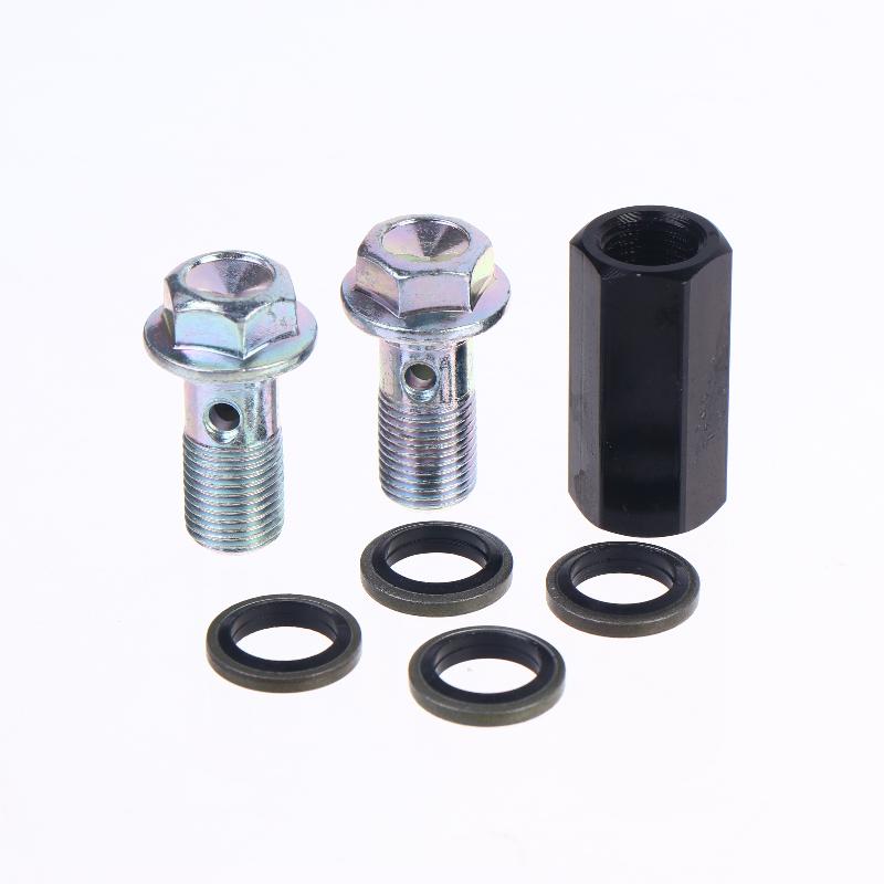 2 Way Brake Coupling Fitting Premium Aluminum Alloy Hydraulic Oil Hose Extender Adapter for Industrial Hydraulic Equipment