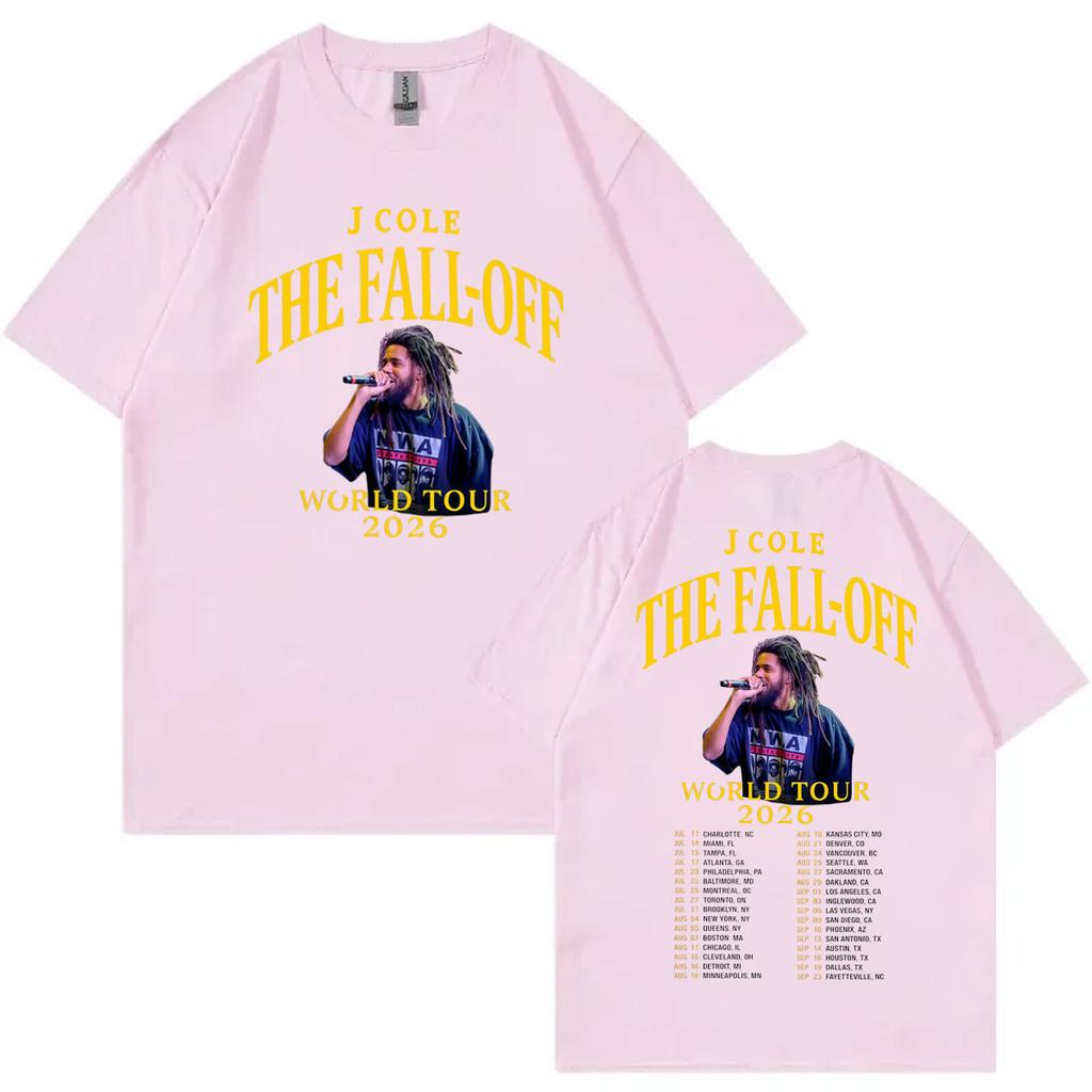 Rapper J Cole Double Sided Graphic T Shirts The Fall Off Tour 2026 Tshirts Men Women Fashion Hip Hop Retro Short Sleeve Tshirt