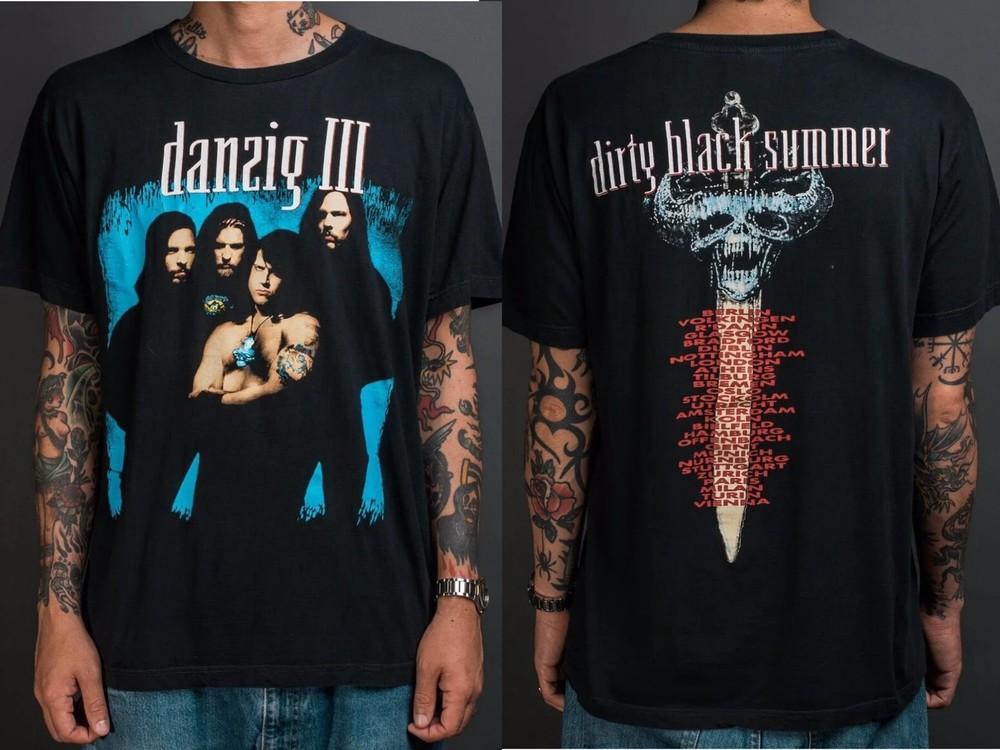 Vintage 90s Danzig Heavy Metal Dirty Black Summer 1992 Tour Graphic Tshirt Unisex T-Shirt XXXXL