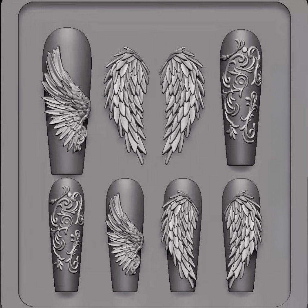 Wing Feather Butterfly Nail Art Mold by TiAmo