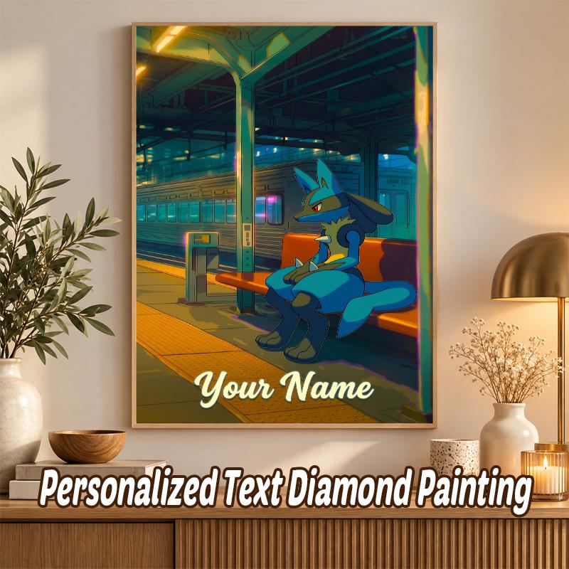 Greninja Custom Name Diamond Painting Personalized 5D Full Drill DIY Diamond Art Home Decor