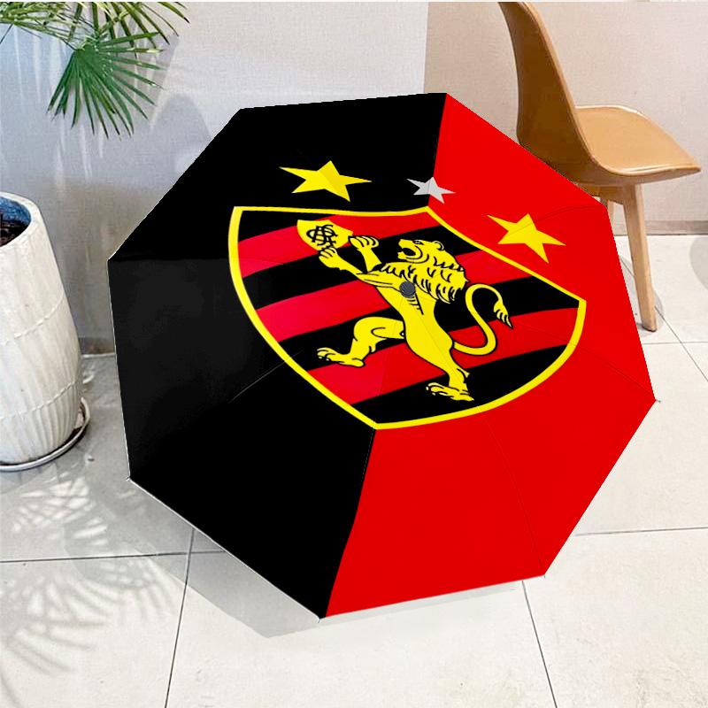 Sport Club Football Crest Printed Automatic Umbrella, 8-Frame for Travel, Camping, Casual Umbrella, Essential Gift for for Family and Friends