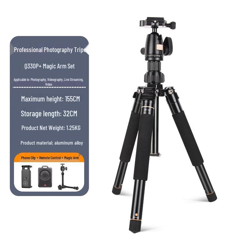 Lightweight Era Q330P Travel Selfie Tripod: Portable Camera Tripod for DSLR/Mirrorless Photography and Videography.