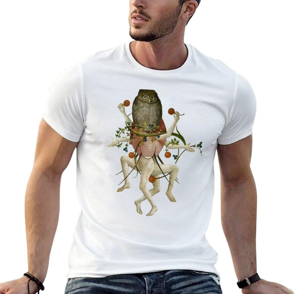 Hieronymus Bosch Dancing Owl Tshirt Plus Size Loose Fit Tshirt