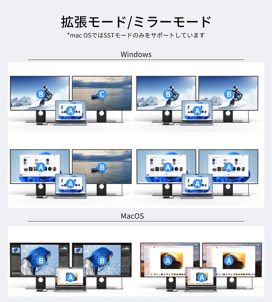 USB C HDMI Conversion Adapter HDMI Expansion 2in1 Dual HDMI Splitter HDMI Adapter with Extended Mode Duplicate Mode Work from Home 4K@60Hz
