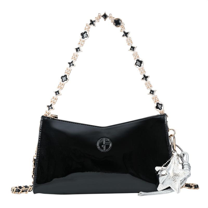 Armani Cosmetic bag/toiletry bag [Customized bag] Obsidian Star and Moon, simple, niche and high-end, trendy, commuting, exquisite obsidian star moon чёрный