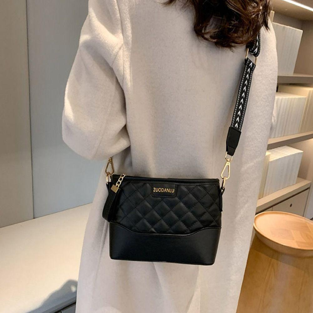 Lattice Rhombic Lattice Shoulder Bag Letter Underarm Bag Cute Crossbody Bag  Girls