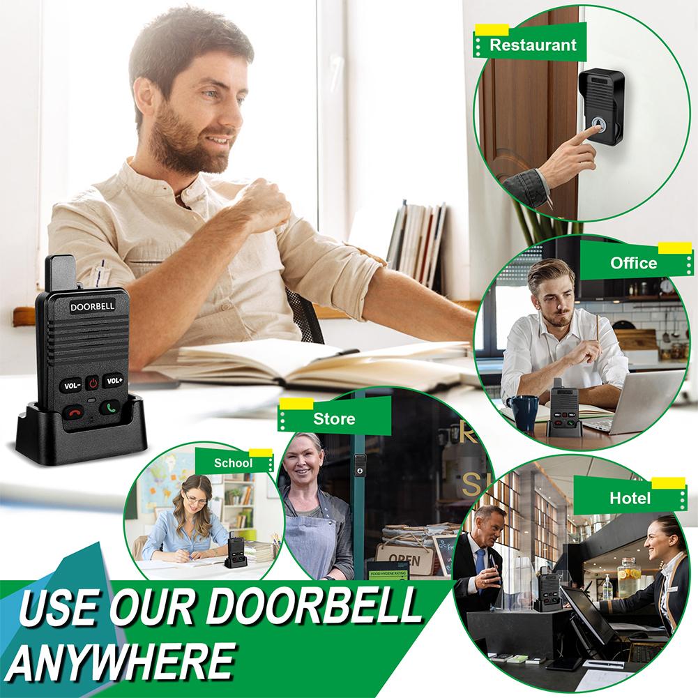 Kablosuz Ses Çift Yönlü İnterkom Kapı Zili 500M Eller Serbest İki Yönlü Kablosuz Kapı Zili İnterkom Sistemi Fabrika Ofis İçin Kapı Zili