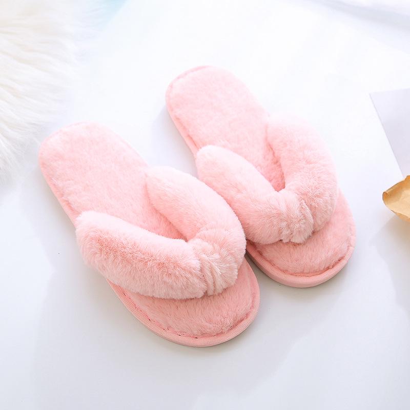 Women's 2022 Autumn/Winter Toe-Clip Fluffy Slippers: Korean Style Indoor/Outdoor Flip-Flops, Plus Size Available.