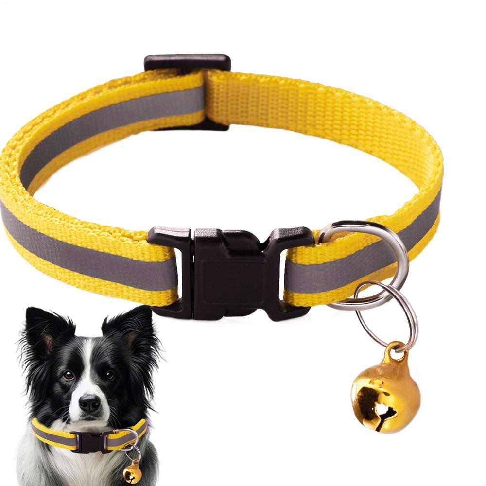 

Kitten Collar Safe Pet Cat Collar Charm Soft Lightweight Nylon Breakaway Reflective Necklace Accessories For Kitten Puppy Pet жовтий