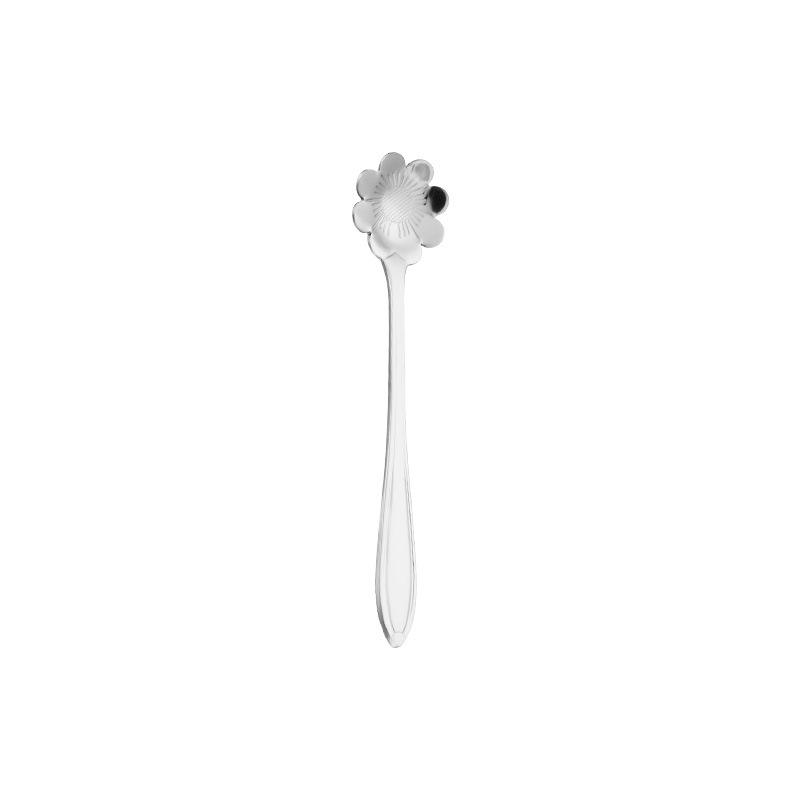 Stainless steel long handle stirring spoon milk powder coffee spoon dessert spoon creative golden small spoon small round spoon