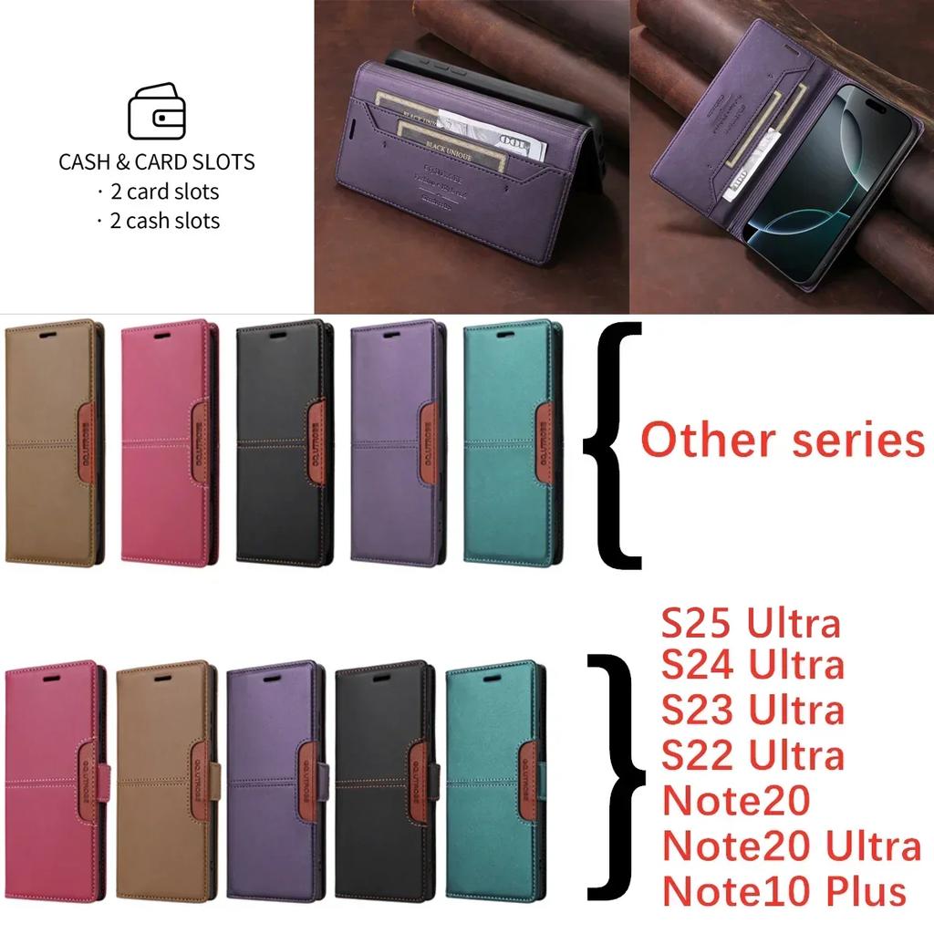 Flip Leather Wallet Case for Samsung Galaxy S25 Ultra S24 S23 FE S22 A16 A56 A36 A26 Magnetic Book Card Solt Bag Phone Cover