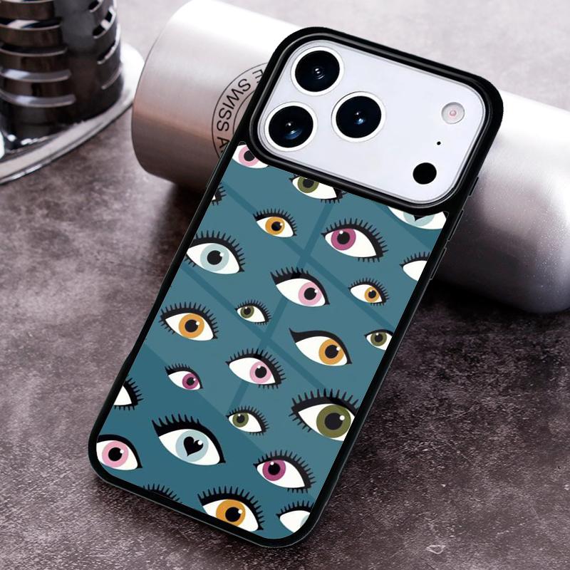 Eyes Pattern Phone Case for iPhone 17 16 15 Pro Max Air 14 13 12 11 Plus Shockproof Cover