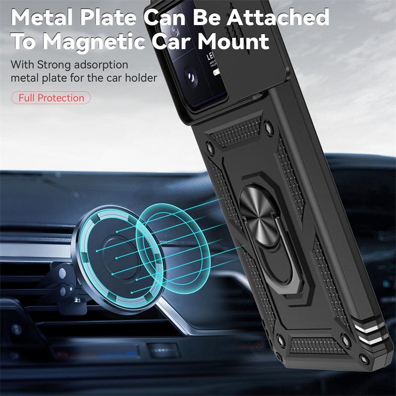 Funda For Xiaomi 13 5G Case Armor Slide Lens Protect Magnetic Ring Stand Case For Xiomi Mi 13 Pro Xiaomi13 13Pro Mi13 Back Cover