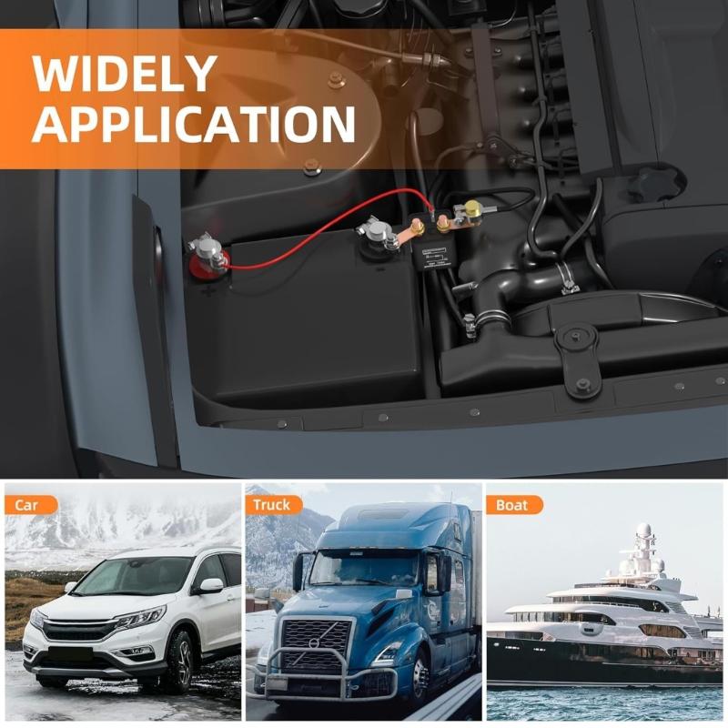 Remote Control Battery Disconnect Switches with LED Voltage Indicator and Auto Shutoff Protection for Cars Trucks and Boats