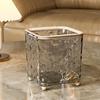 Trash Can Transparent Water Ripple with Press Trash Bin Lid Office Wastebasket for Home Bedroom