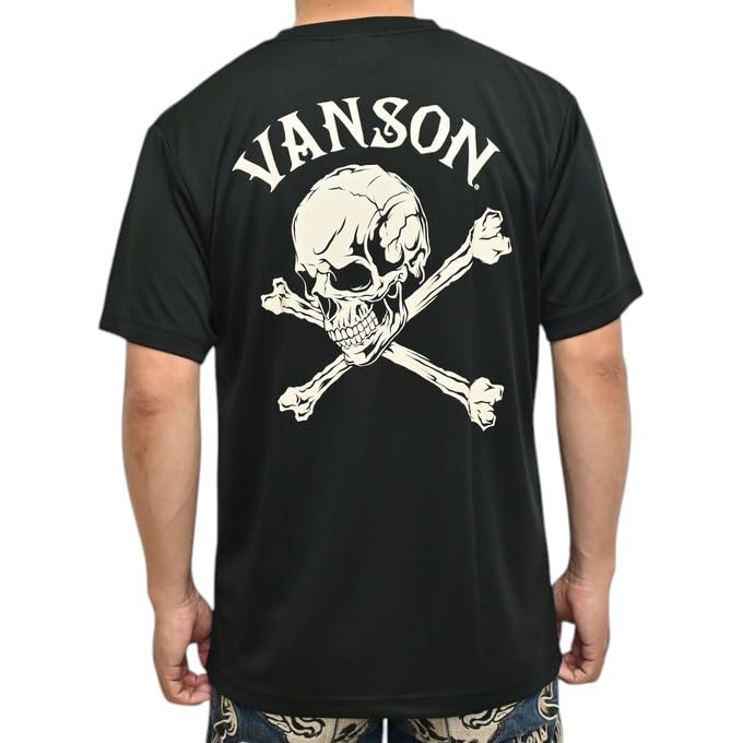 

Сухая футболка с коротким рукавом, отводящая пот, быстросохнущая, с защитой от УФ-лучей, с принтом черепа и костей [Vanson] NVST-2520, Ткань, Впитывающая, Сохнущая, Защита, Топ, Мужская (JP, Алфавит, 2XL, чёрный